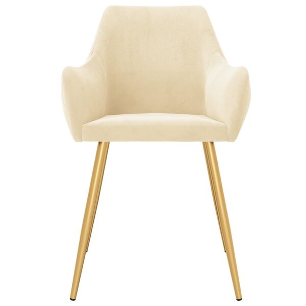 vidaXL virtuves krēsli, 2 gab., krēmkrāsas samts