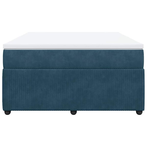 vidaXL atsperu gulta ar matraci, tum&scaron;i zils samts, 140x190 cm