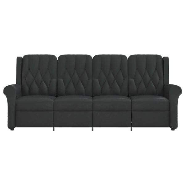 vidaXL četrvietīgs masāžas krēsls, spīdīgi melna mākslīgā āda