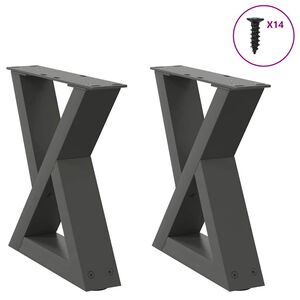 vidaXL kafijas galdiņa kājas, 2 gab., antracīta krāsa, 30x(30-31,3) cm, tērauds