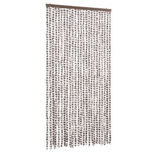 vidaXL kukaiņu aizkars, pelēkbrūns un balts, 100x200 cm, &scaron;enils