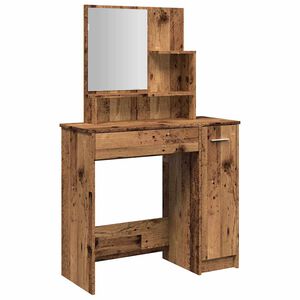 vidaXL tualetes galdiņ&scaron; ar spoguli veca koka 86,5x35x136 cm