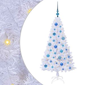 vidaXL Mākslīgā Ziemassvētku eglīte Balts 120 cm PVC un tērauds