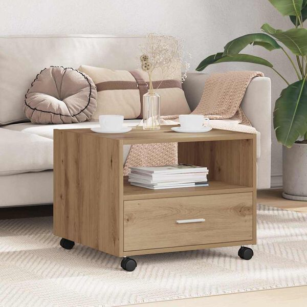 vidaXL Kafijas galdiņ&scaron; Artisānā ozols 55 x 55 x 45cm Inženierijas koks