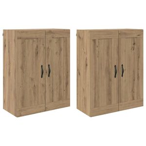 vidaXL Sienā uzstādāms skapis 2 pcs Artisānā ozols 69,5 x 34 x 90 cm