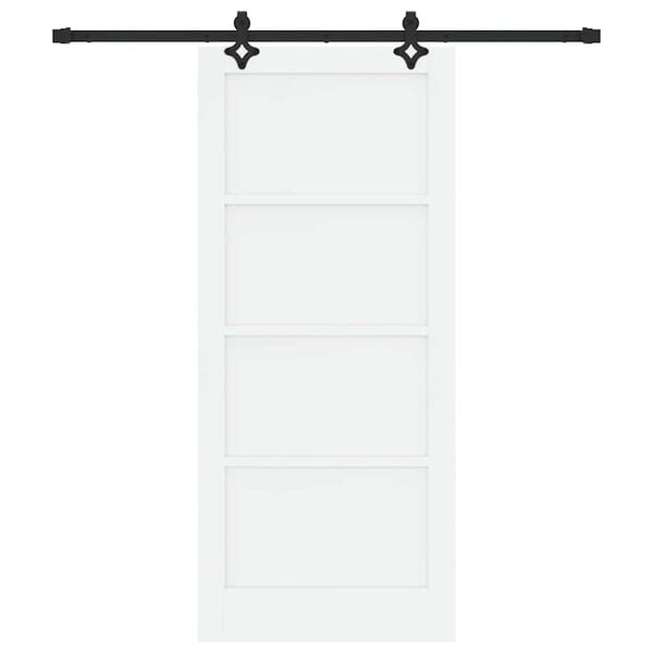 vidaXL Slīdo&scaron;ās durvis Balts un melns 86 x 198,5 cm Ciets priedes koks