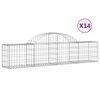vidaXL arkveida gabiona grozi, 14 gb., 200x30x40/60 cm, cinkota dzelzs