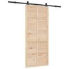 vidaXL Slīdo&scaron;ās durvis Dabiska 80 x 208 cm Priedes masīvkoks