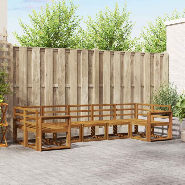 vidaXL Āra dīvānu komplekts 7 pcs Dabiska Cietā akācijas koks