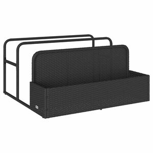 vidaXL baseina piepū&scaron;amais uzglabā&scaron;anas galds, melns, 110x100x57 cm, PE rotangpalma