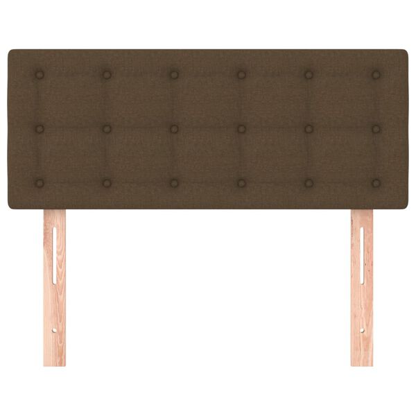 vidaXL gultas galvgalis, 100x5x78/88 cm, tum&scaron;i brūns audums