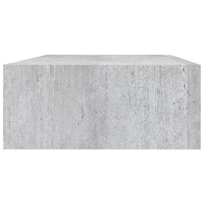 vidaXL sienas atvilktņu plaukts, betona pelēks, 40x23,5x10 cm, MDF