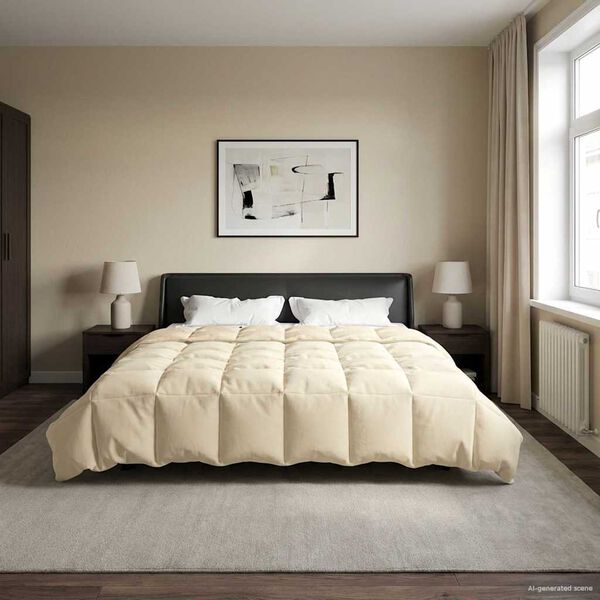 vidaXL Vasaras segas Tiltiņ&scaron; Krēmkrāsa 200 x 220 cm Mikro&scaron;ķiedra