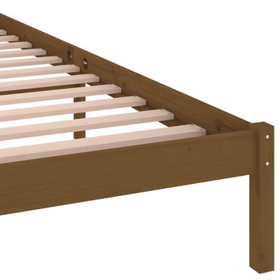 vidaXL gultas rāmis, priedes masīvkoks, 140x200 cm, medus brūns