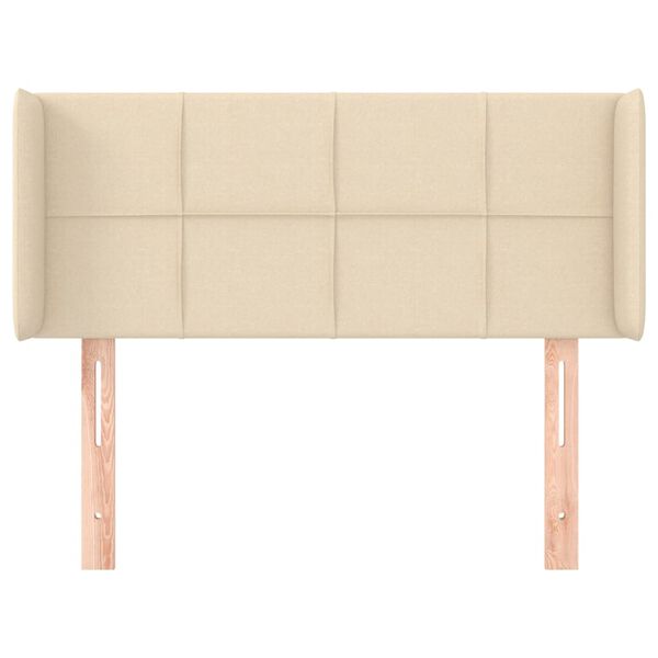 vidaXL galvgalis ar malām, 93x16x78/88 cm, krēmkrāsas audums