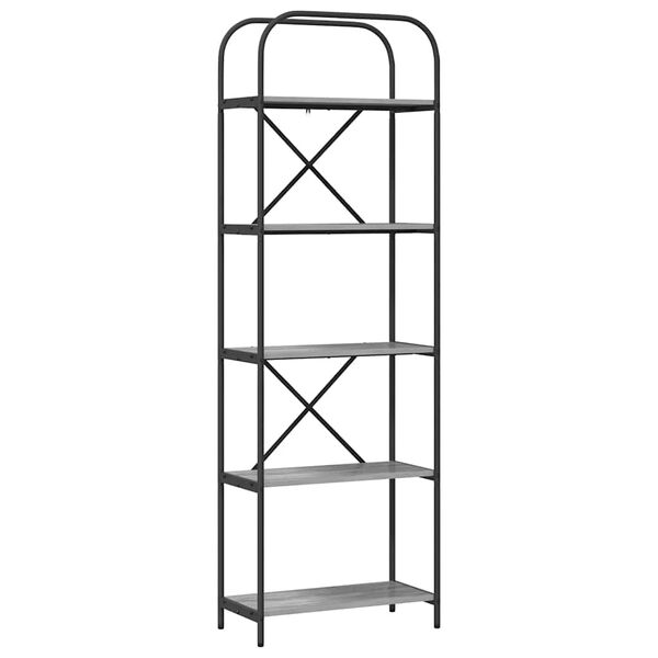 vidaXL Grāmatu plaukts Pelēks Sonoma 60 x 30 x 183 cm