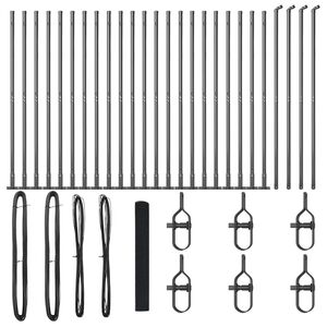 vidaXL Žoga āķis Pelēka 50 x 1,2 m (19 x 19 mm acs) Tērauds un PVC