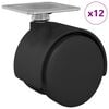 vidaXL Griezējspēļu ritenis 12 gab. Melna 39,5 x 39,5 x 37,8 mm