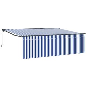 vidaXL Nolokāms markīze Zila un balta 400 &times; 300 cm