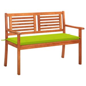 vidaXL divvietīgs dārza sols ar matraci, 120 cm, eikalipta masīvkoks