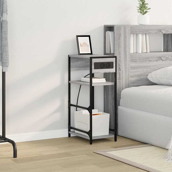 vidaXL Nakts skapītis Pelēks Sonoma 40 x 27 x 76 cm Inženierijas koks