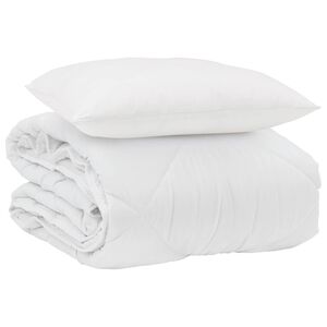 vidaXL Vasaras segas ar spilvenu 2 pcs Balts Mikro&scaron;ķiedra