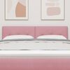 vidaXL LED gultas galva ar galvas klāju Rozā 160 cm Poliesters