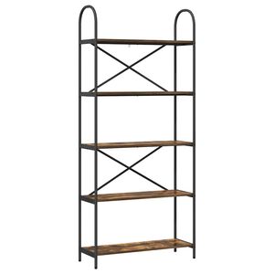 vidaXL Grāmatu plaukts Dūmaka ozols 80 x 30 x 183 cm Inženierijas koks