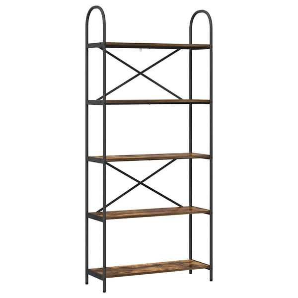 vidaXL Grāmatu plaukts Dūmaka ozols 80 x 30 x 183 cm Inženierijas koks