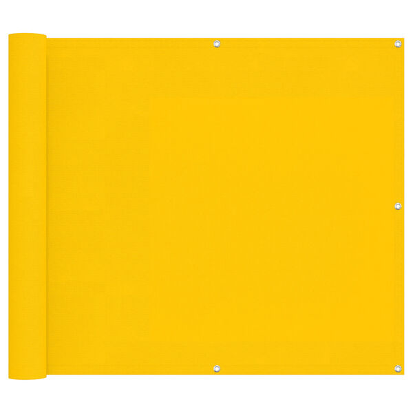 vidaXL Balkona ekrāns Dzeltena 90 x 200 cm PU pārklāts Oksfords alu
