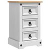 vidaXL Naktsgaldiņ&scaron; CORONA Balts 35 x 32,5 x 58 cm Ciets priedes koks