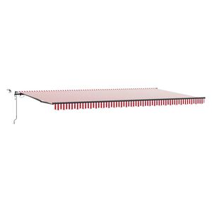 vidaXL Pārsega audums Sarkana un balta 600 &times; 350 cm Poliesters
