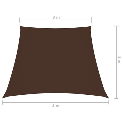 vidaXL saulessargs, 3/4x3 m, trapeces forma, brūns oksforda audums
