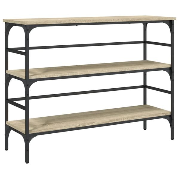 vidaXL konsoles galdiņš, koka krāsa, 100x32x75 cm, inženierijas koks