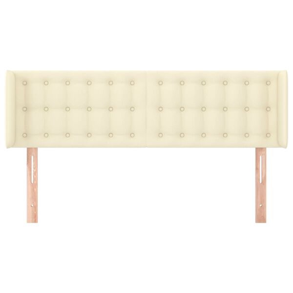 vidaXL galvgalis ar malām, 147x16x78/88 cm, krēmkrāsas mākslīgā āda