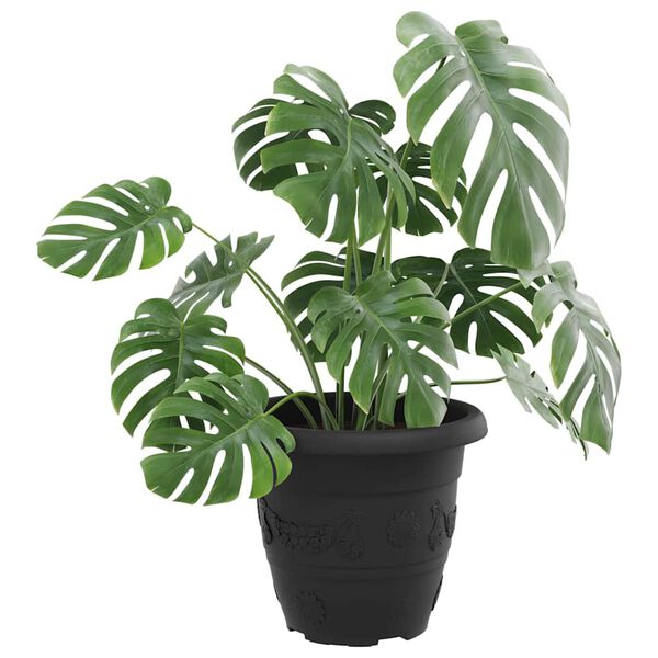 vidaXL Apaļais puķu pods 6 pcs Melna &Oslash; 26 x 21.5 cm Plastmasa