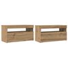vidaXL 2-daļīgs televizora skapja komplekts ar LED gaismām Artisan Oak