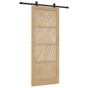 vidaXL Slīdo&scaron;ās durvis ORKDAL Dabiska 86 x 211 cm Priedes masīvkoks