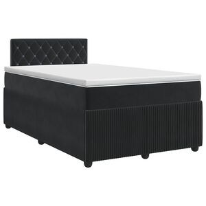 vidaXL Kontinentālā gulta ar matraci Melns 120 x 190 cm Samts