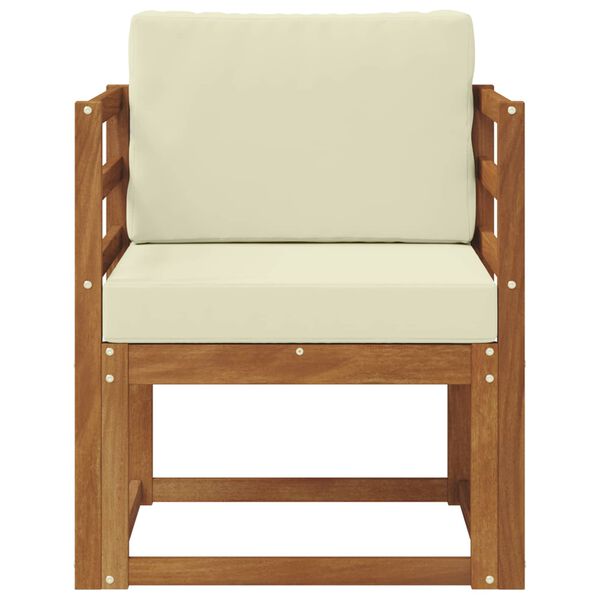 vidaXL Āra dīvānu komplekts Cieta akācijas koks un poliesters Dabiska