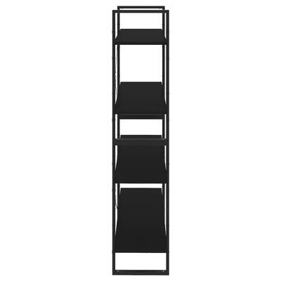 vidaXL 4-līmeņu grāmatu plaukts, melns, 100x30x140 cm, skaidu plāksne