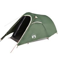 vidaXL kempinga telts, tuneļa, 2 personām, zaļa, ūdensnecaurlaidīga