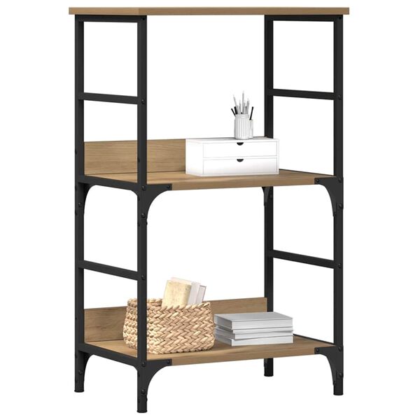 vidaXL grāmatu plaukts, koka krāsa, 50x33x82 cm, inženierijas koks