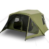 vidaXL kempinga telts 10 personām, zaļa, ūdensnecaurlaidīga