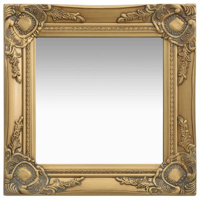 vidaXL baroka stila sienas spogulis, 40x40 cm, zelta krāsā