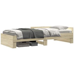 vidaXL Gultas rāmis ar atzveltni Sonomas ozols 80 x 200 cm