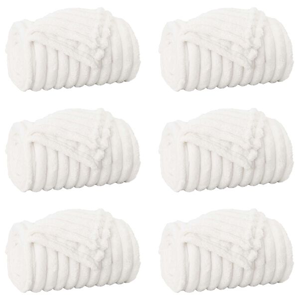 vidaXL Pledu segas 6 pcs Balts 240 x 220 cm Flīss