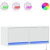 vidaXL TV galdiņ&scaron; ar LED lampiņām, balti, 100x31x38 cm