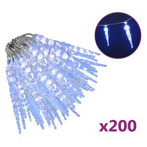vidaXL Ziemassvētku lampiņas lāsteku formā, 200 LED, 20 m, PVC, akrils