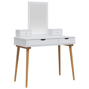 vidaXL Tualetes galda komplekts FAUSKE 4 gab. Balts 100 x 50 x 143 cm